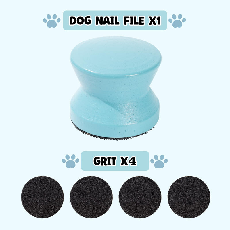 Dog Nail File with 4pcs Replaceable Sandpaper Portable Dog Nail Scratch Board Small Dog Nail File Wood Dog Nail Scratch Pad for Puppy Grinding Claw Blue - PawsPlanet Australia