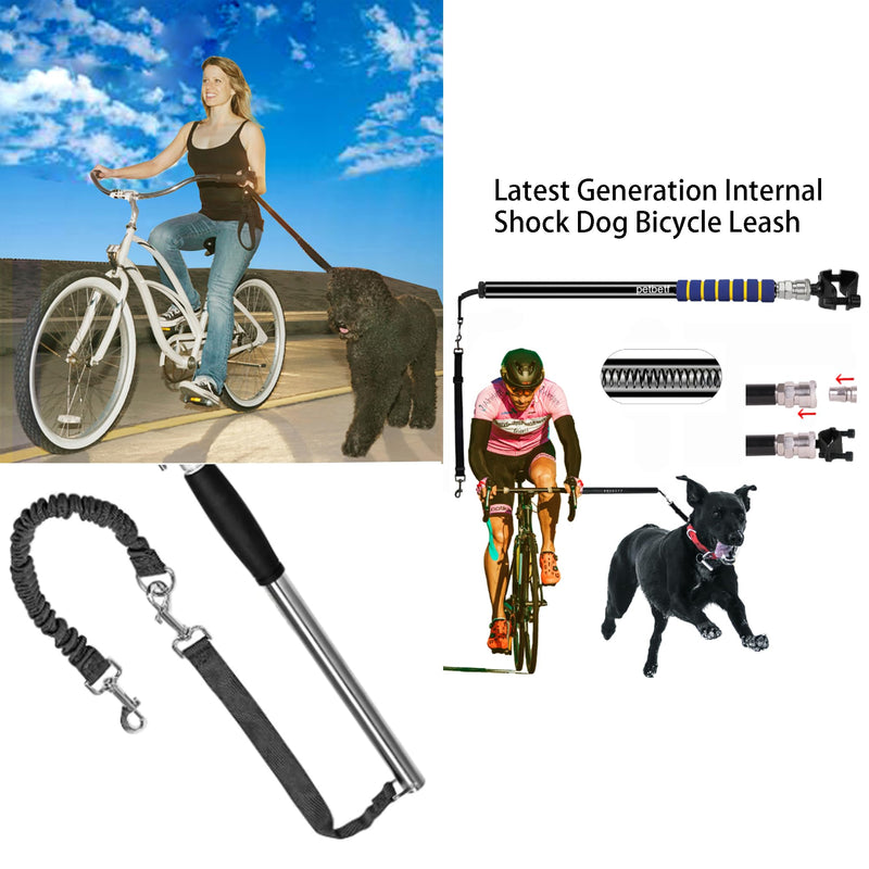 Dog Bike Leash Attachment,Second Generation Built-in Shock Absorption System Adjustable Leash Length Running slatmill for Large Small Dogs Harness Accessories,2Years Warranty Black - PawsPlanet Australia