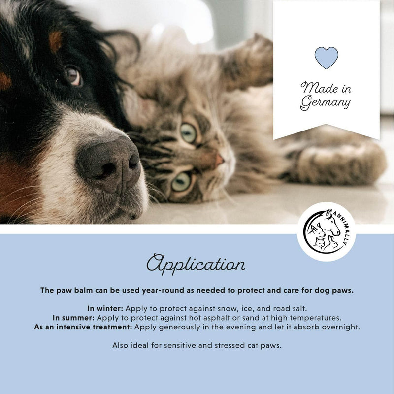Dog Paw Balm and cat paw balm 50g - Dog nose balm with beeswax, shea butter & calendula oil - Paw ointment for dog paw protection in winter and wound healing - Paw balm for dogs & nose balm for dogs - PawsPlanet Australia