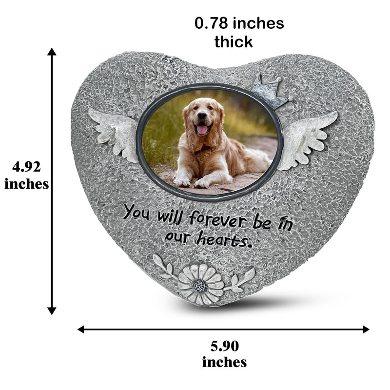 Pet Memorial Stones for Dog or Cats,Loss of Dog Sympathy Gift Indoor Display,Pet Grave Markers Dog Bereavement Gifts Outdoor Tombstone Heart Shaped Carve "You will forever be in our heart" Heart Shape - PawsPlanet Australia