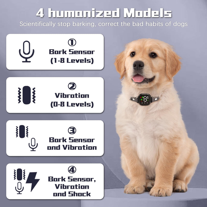 (anti-bark collar), smart anti-bark collar for large, medium and small dogs, rechargeable anti-bark training collar, bark shock collar with buzzer - PawsPlanet Australia