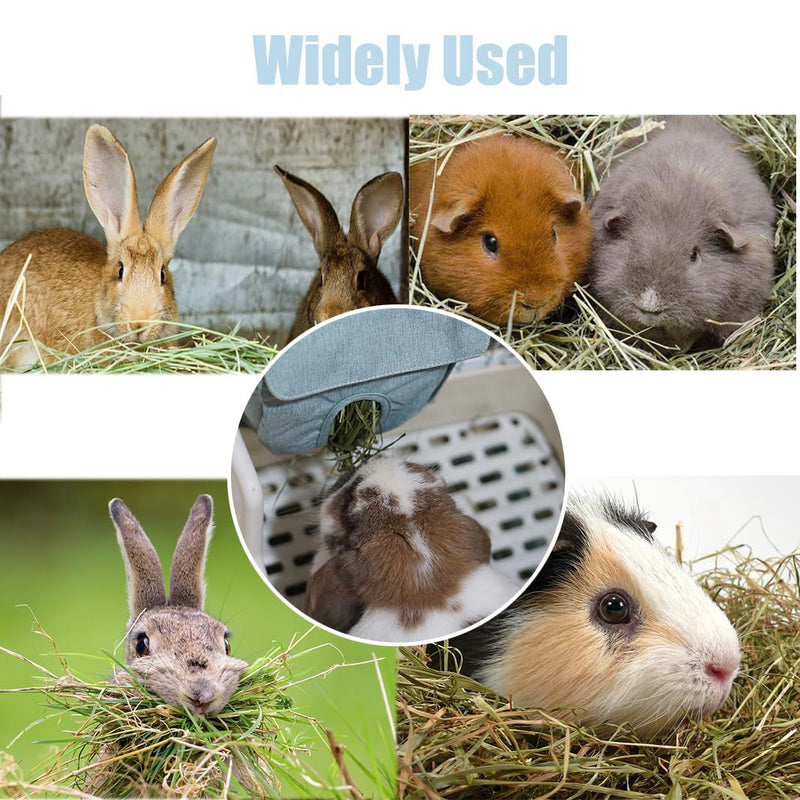 Meow&Woof 2 Pieces Rabbit Hay Bag, Rabbit Hay Feeder Bag, Guinea Pig Hay Feeding Device, Small Animals Feeding Sack for Rabbit, Chinchilla, Hamster - PawsPlanet Australia