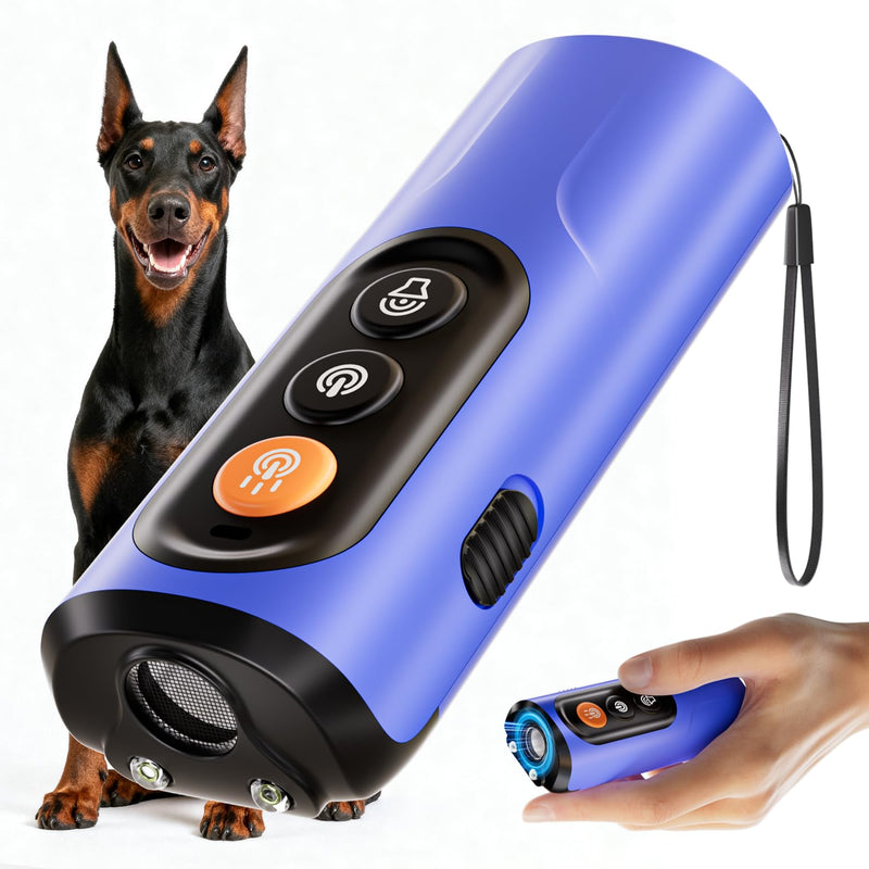 Dog Bark Deterrent Devices, Anti-Barking Device for Dogs 50-ft Range, Three Modes, Dog Barking Silencer Replaces Traditional bark Collars, Suitable for All Dogs, Indoors and Outdoors blue