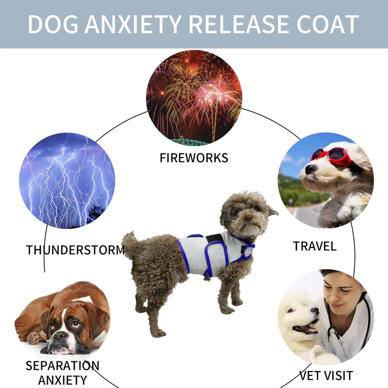 Dog Anxiety Vest, Comfort Dog Anxiety Relief Coat, Breathable Dog Calming Vest for Thunderstorm, Travel, Fireworks, Vet Visits (S,Light Grey) Small Light Grey - PawsPlanet Australia