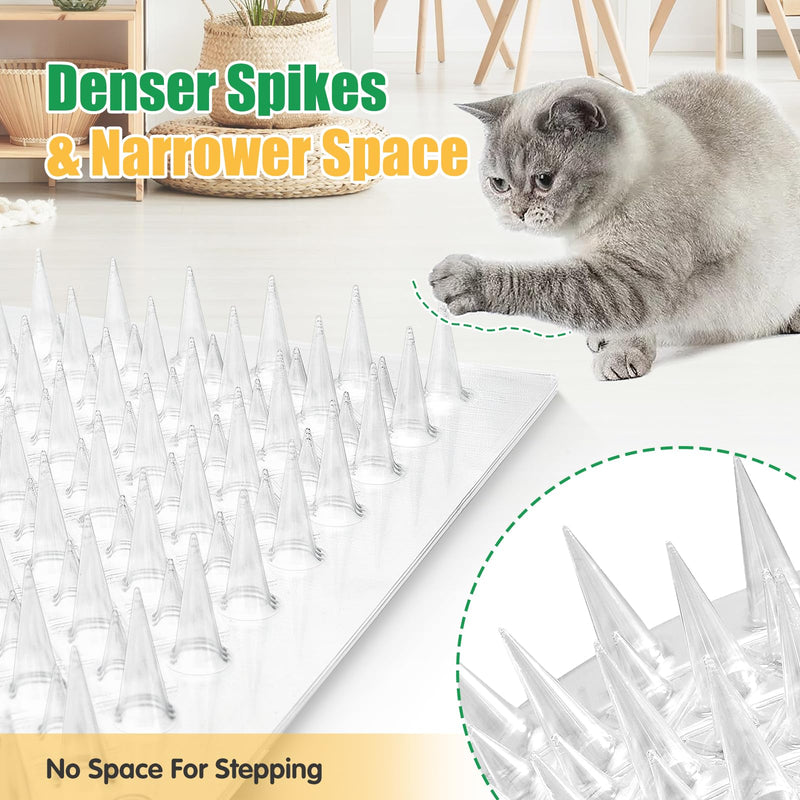 Zipcase 8 Pack Scat Mat for Cats - 13 x 16 Inch Updated Dual Length Cat Deterrent Mat with Narrower & Denser Spikes, More Effective for Indoor & Outdoor Humane Cat Repellent Fence - PawsPlanet Australia