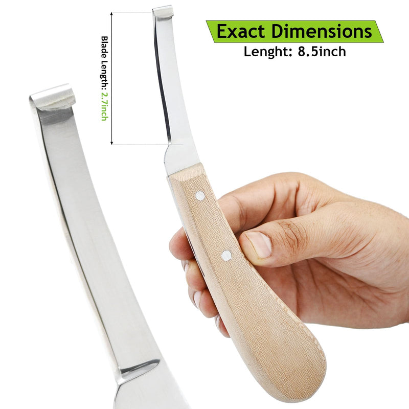 Premium Narrow Blade Farrier Hoof Knife – Professional Hoof Trimming Tool with Wooden Handle & Stainless Steel Blade (White Handle) White Handle - PawsPlanet Australia