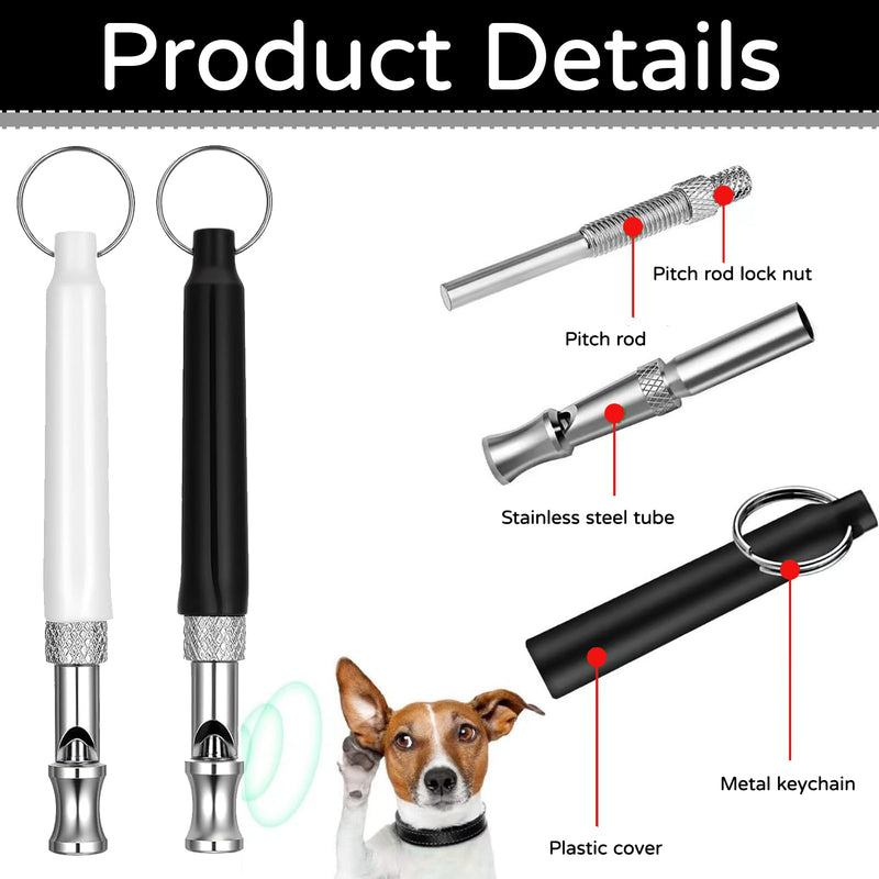 2 Pcs Dog Whistles,Dog Whistle to Stop Barking,Adjustable Ultrasonic Silent Dog Whistle to Make Dogs Come to You,Dog Whistle Training for Stop Barking Training Control Tools, Lanyard - PawsPlanet Australia