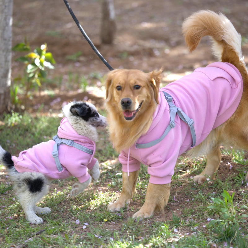 Dog Hoodies with Hurns Built in, Dog Sweatshirt for Small, Medium, and Large Dogs, Warm Sweaters for French Bulldogs, Pitbull, Puppy, Winter Jacket Alternative - Pink - 2XL - PawsPlanet Australia