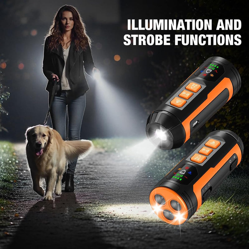 Sonic Bark Deterrent, Ultrasonic Dog Barking Control Device with Flashing Light, Waterproof Anti Bark Device for Indoor Outdoor Use, Stop Neighbor Dog Barking, Bark Deterrent for Home & Yard Security