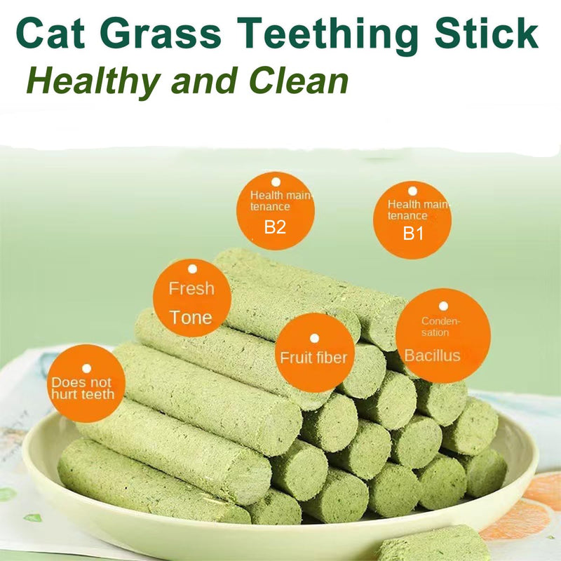 New Cat Grass Teething Stick,18PCS Cat Grass Chew Sticks,Cat Teeth Cleaning, Cat Grass Sticks, Cat Grass Chew Sticks Molar Rod for Cat Indoor,for Hairball Removal - PawsPlanet Australia