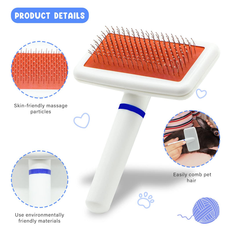 Pet Grooming Kit with Slicker Brush Bath Massage Glove Brush Pet Shedding Comb Nail Clipper Trimmer 6 Piece Set for Rabbit Kitten Guinea Pig Cat Chinchilla Ferret Small Animals Blue - PawsPlanet Australia