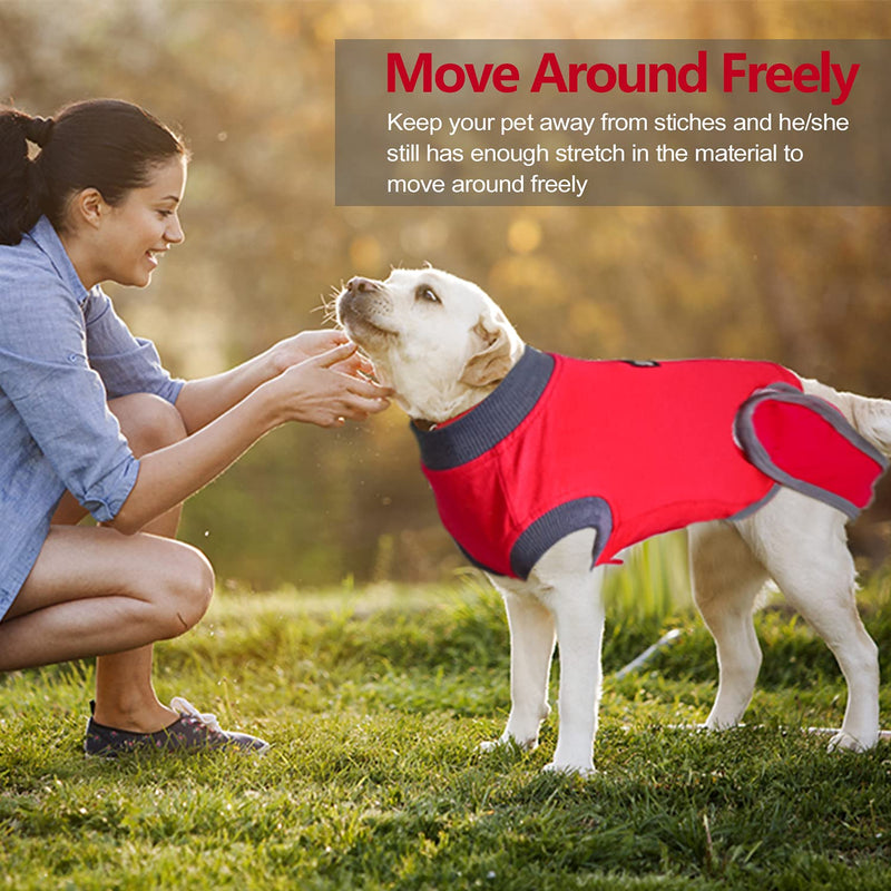 Dog Recovery Suit Body Suit After Surgery Dog Onesie Cone Alternatives Spay Neuter Suit Surgical Recovery Suit for Female Male Dogs (XXX-Large, Red) XXX-Large - PawsPlanet Australia