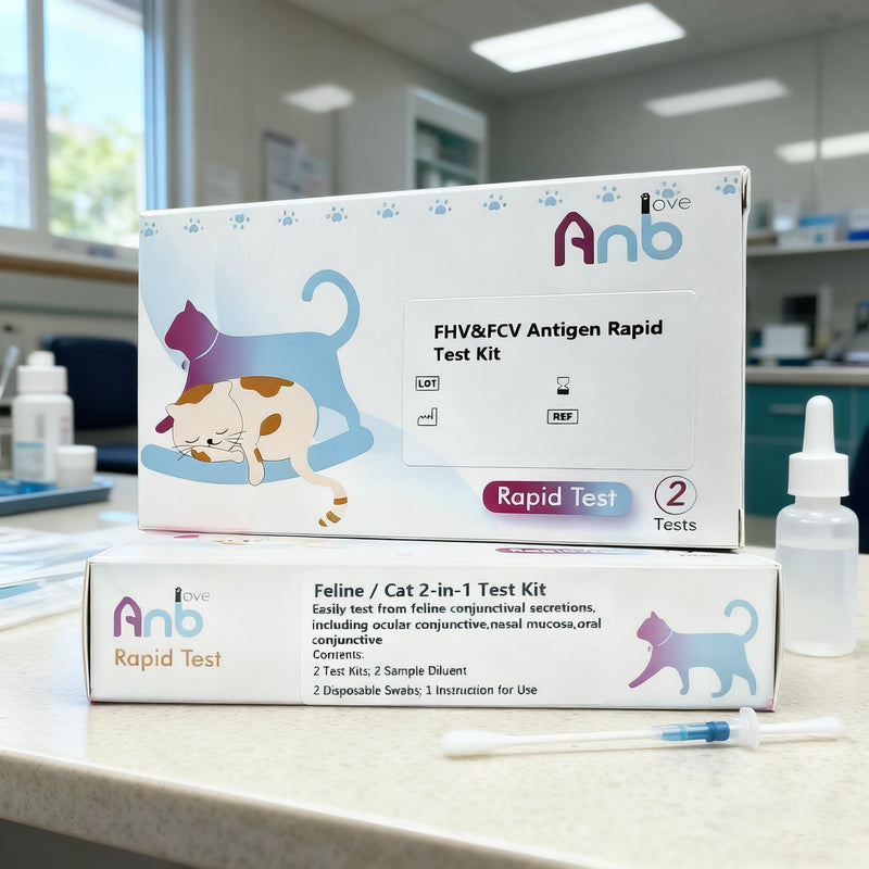 2 x Feline Calicivirus FCV Ag + Feline Herpesvirus FHV Ag Pets Veterinarian Health Cat Pet Quick Test Home Test Against Cat Sniffs with Diarrhea Kit