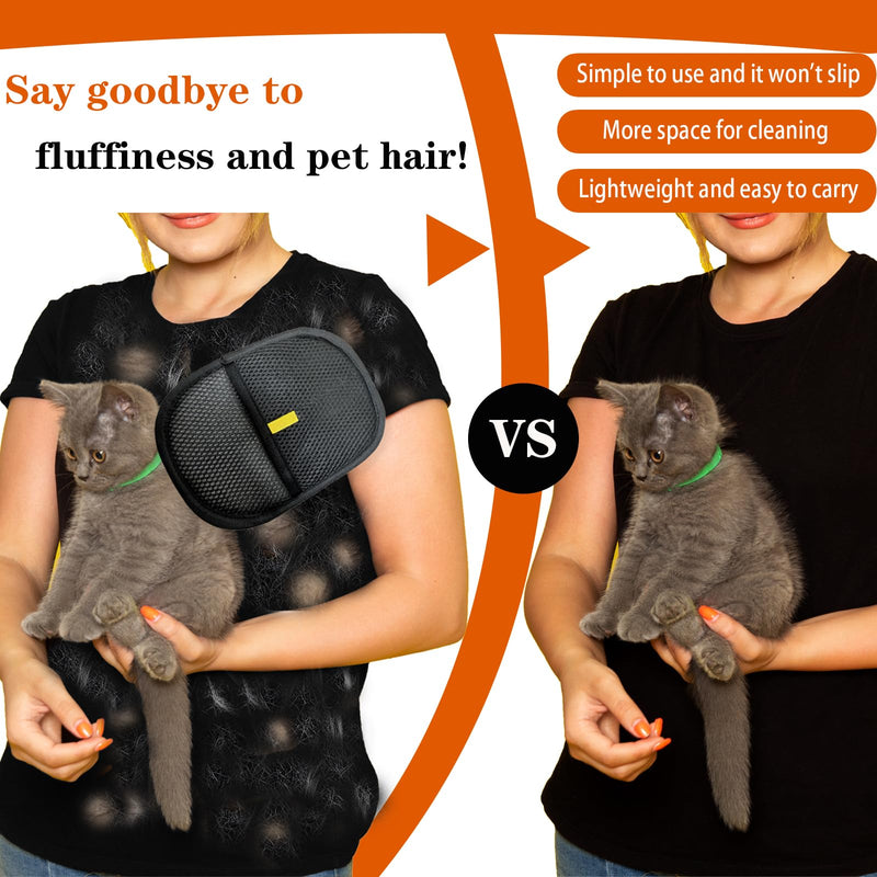 Pet Hair Removal Glove for Cats & Dogs,2 Pcs Five-Finger Electrostatic Pet Hair Gloves Reusable Pet Hair Remover Tool for Laundry,Bed Sheets Couch Clothes Carpet Car Seat,Big Size(9.5*6.7IN) - PawsPlanet Australia