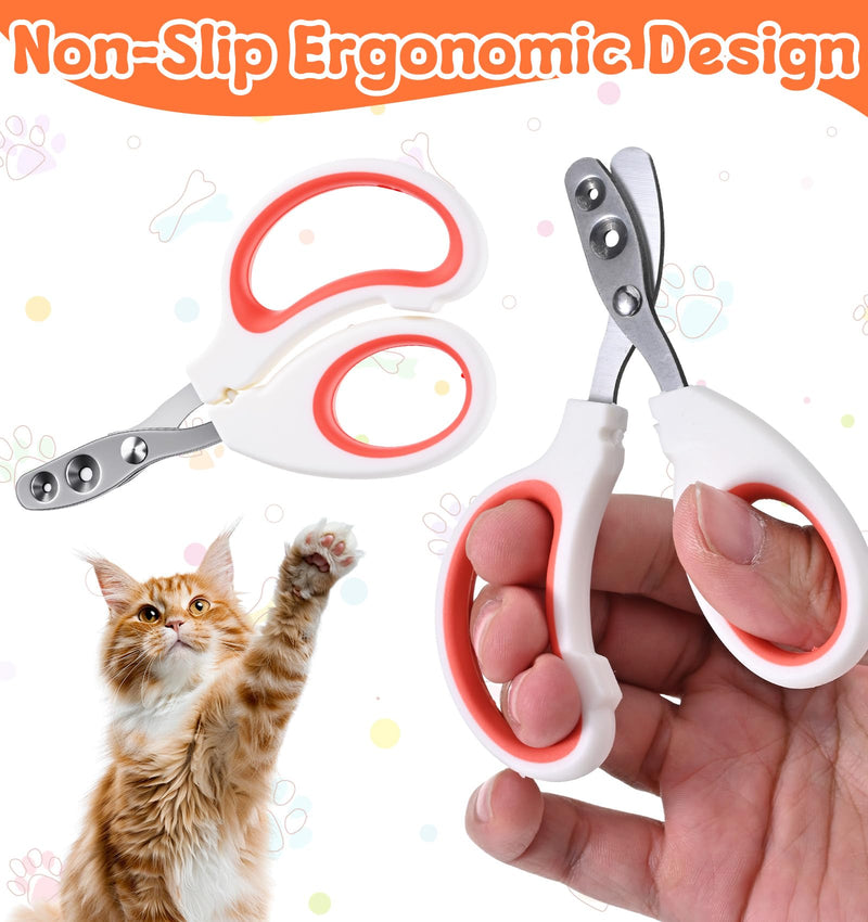 2Pcs Pet Nail Clippers, Dog Cat Nail Clipper with Guard for Cats Small Dogs Animal Claws Trimmer Ideal for Bearded Dragon Cats Rabbit, Non-slip Handle & Stainless Steel Blades, Safe & Easy to Use - PawsPlanet Australia