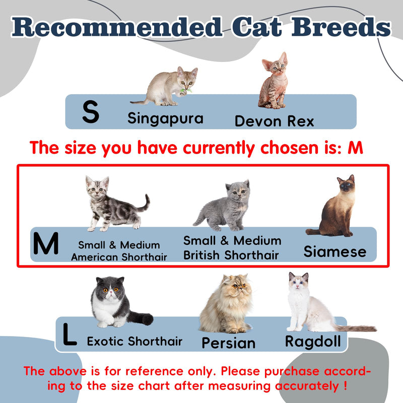 Cat Cone Collar Soft for Wound Healing for Medium Cats(S&M Sized British Shorthair/S&M Sized American Shorthair/Siamese), Surgery Head Cone Anti Licking, Adjustable Cat Recovery Cone Alternative Grey M(Circumference:6.3″-9.45″in)