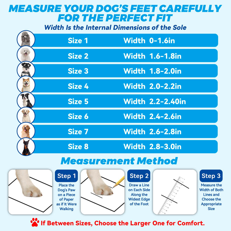 Dog Shoes Large Size Dogs, 4PCS Waterproof Dog Booties-Dog Boots & Paw Protectors, Medium Shoes for Dogs with Reflective Strip, Anti-Slip Sole for Rain, Snow and Summer Hiking. (6) 6 - PawsPlanet Australia