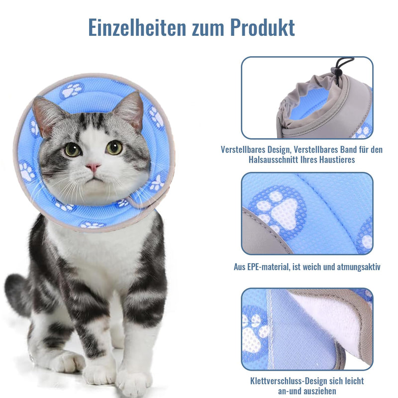 Cat Collar, Foldable Soft Protective Collar, Elizabethan Collar, Adjustable Anti-Leaking Anti Bite Cat Collar, Recovery Collar for Cats