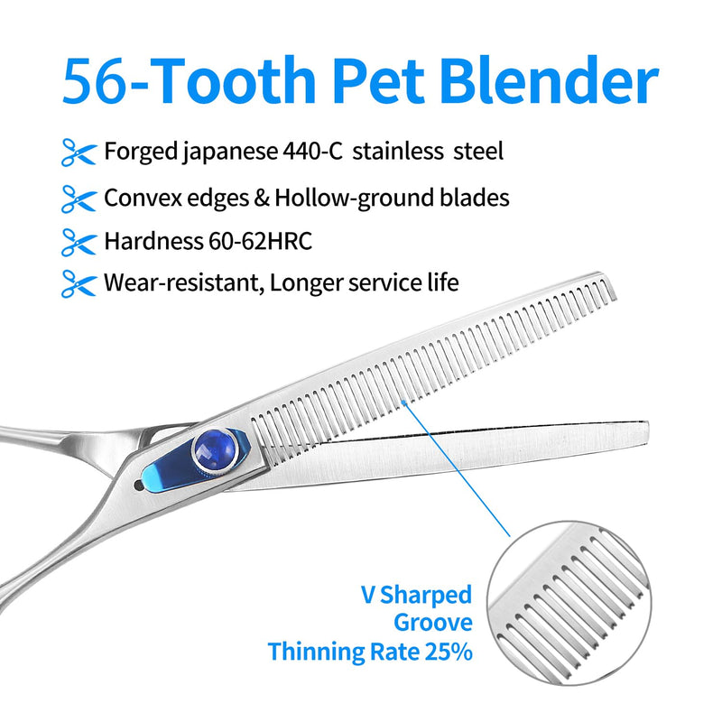 8'' Thinning Shears for Dogs Professional Dog Thinning Shears for Grooming, Japan 440C Stainless Steel Shears,Sharp, Fluffy Heavy Duty Blending Scissor for Pets 8 - PawsPlanet Australia
