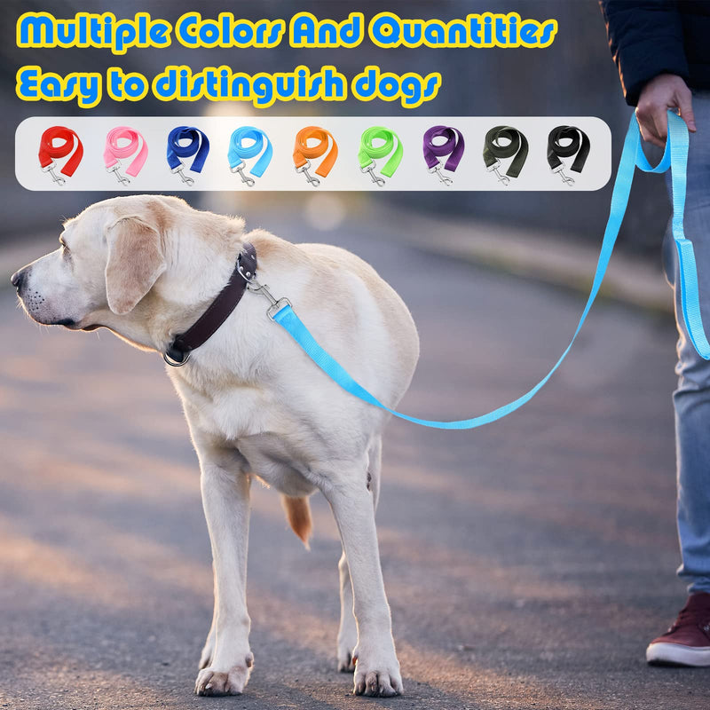 Sanwuta 9 Pack Nylon Dog Training Leash Bulk 6 ft Dog Leash for Small and Medium Puppy Traction Rope for Training, Play, Camping, or Backyard(Colorful) 6' - PawsPlanet Australia
