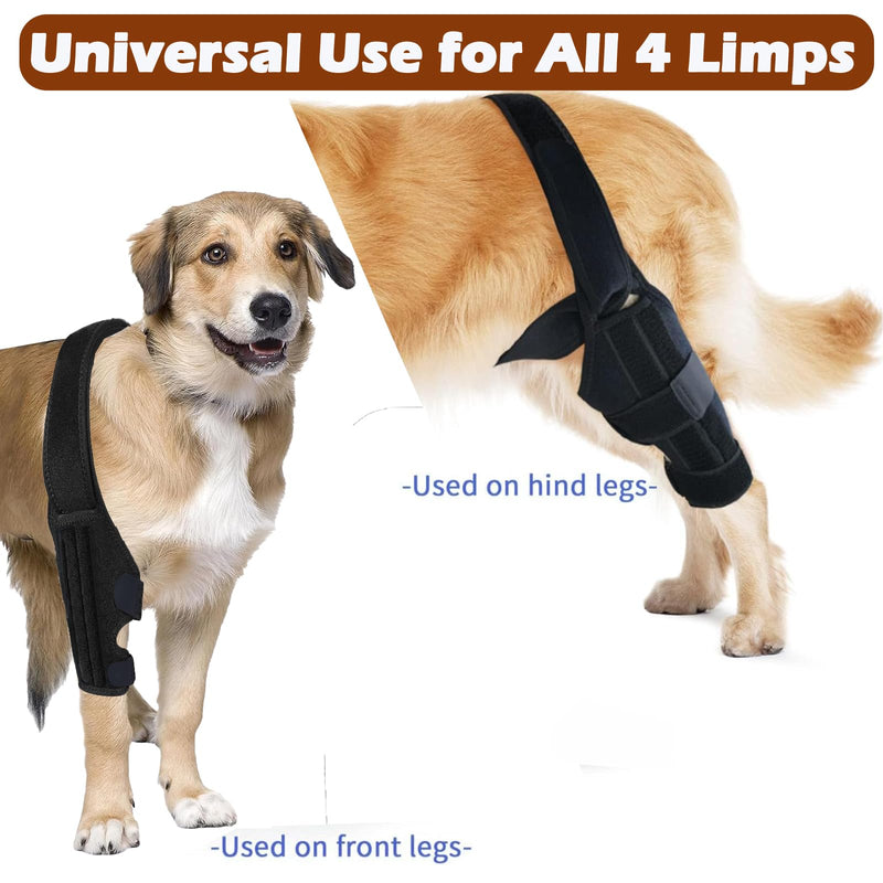 Dog Knee Brace for Torn ACL Hind Leg, Front Back Leg Support with Side Stabilizers Vet-Recommended Dog Joint Protection Arthritis Pain Relief Recovery Brace for Small Medium Large Dogs L Black