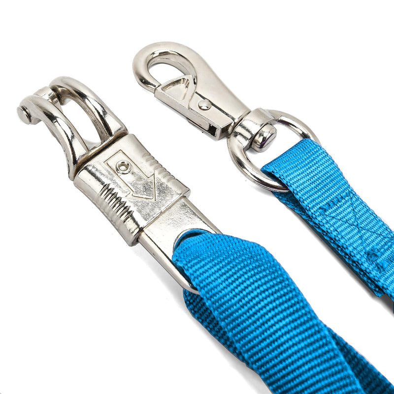 2PCS Cross Ties,Heavy Duty Adjustable Nylon Cross Ties for Horse Horse Trailer Tie with Panic Snap and Bull Snap,Adjustable Length from 44.5-78.5 Inch,Blue - PawsPlanet Australia