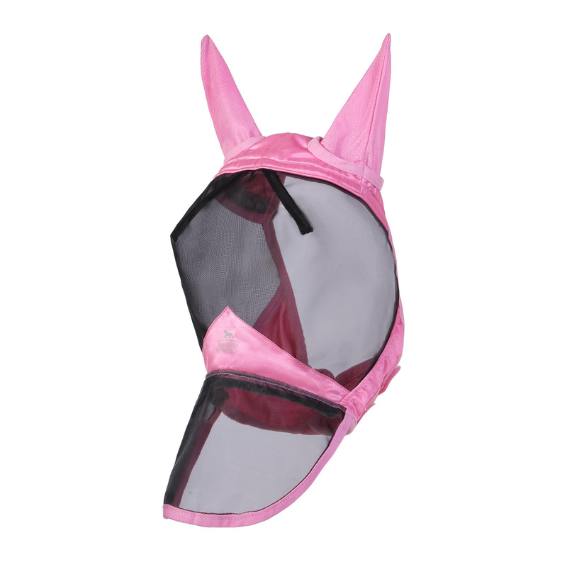 Harrison Howard CareMaster Pro Luminous Horse Fly Mask Large Eye Space Long Nose with Ears UV Protection for Horse Light Pink Full Size Full (Large) - PawsPlanet Australia