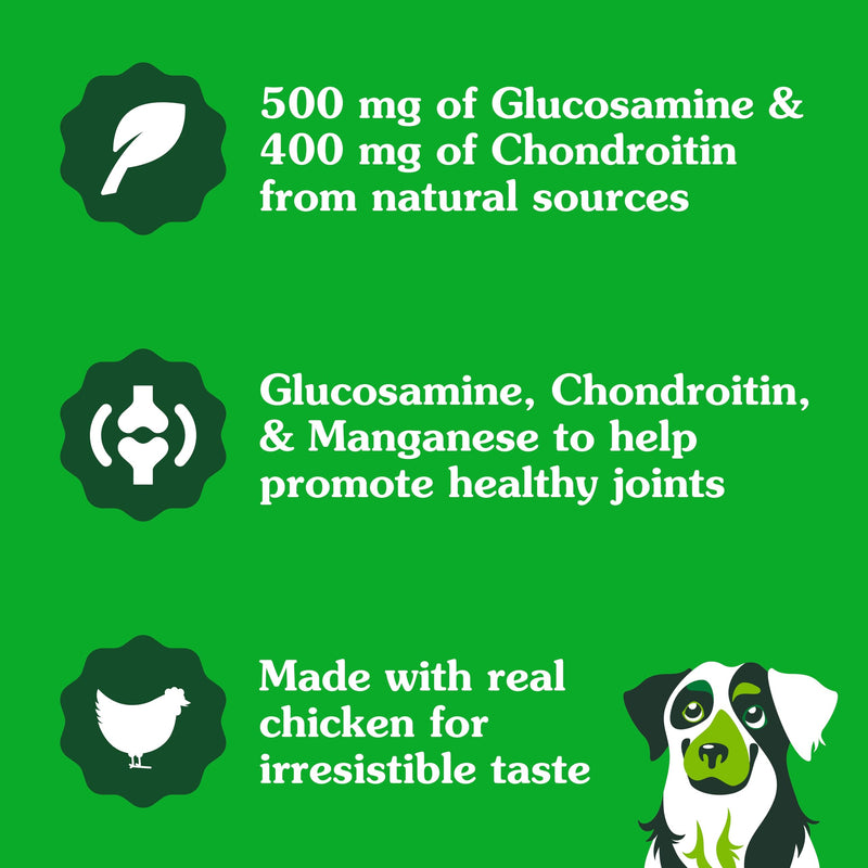 Greenies Supplements Hip and Joint Supplements for Dogs, Chicken Flavor, 30 Count Soft Chews Dog Joint Supplements, 6.08 oz. - PawsPlanet Australia