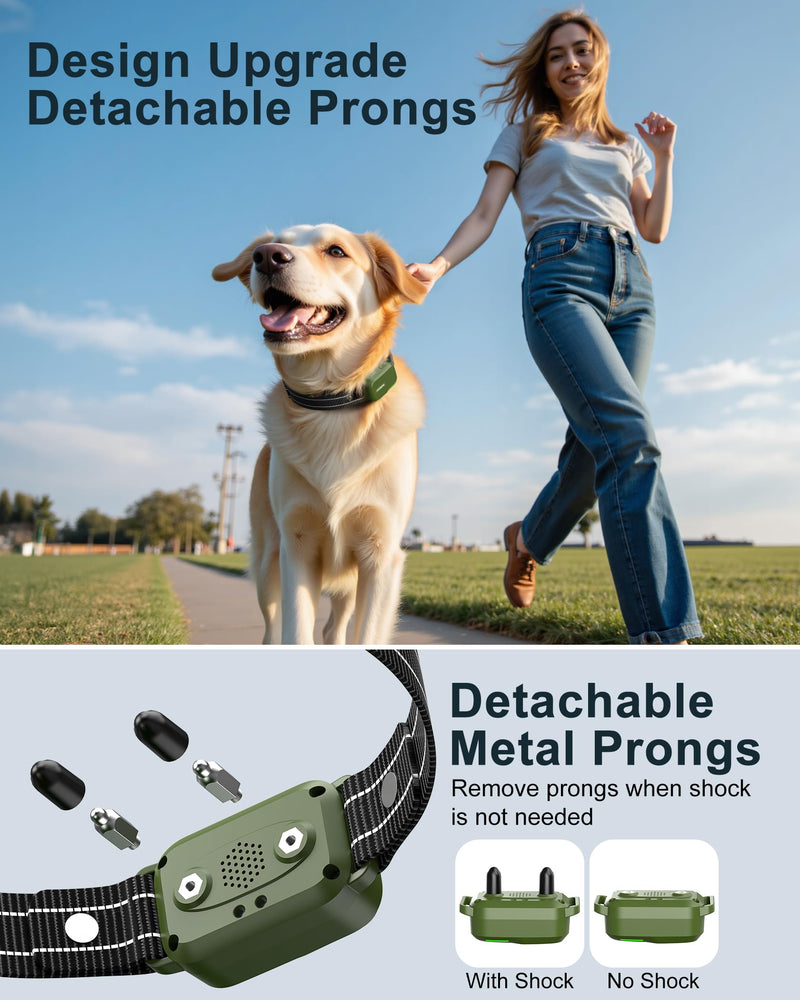 Jugbow Dog Shock Collar - 4500FT Dog Training Collar with Remote, IPX8 Waterproof Electric Dog Collar with 4 Training Modes, Security Lock, Rechargeable eCollar for 10-120lbs Small Medium Large Dogs Green 1 Pack - PawsPlanet Australia