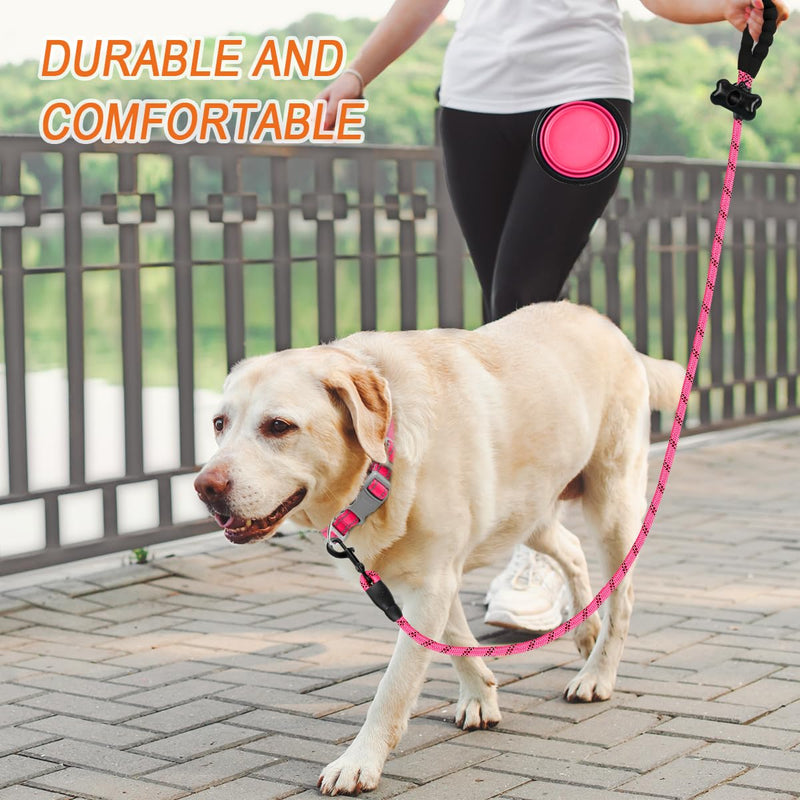 BARKBAY Dog Leashes for Large Dogs Heavy Duty Dog Leash 4/5/6 FT with Comfortable Padded Handle and Highly Reflective Threads for Medium Large Dogs Walking Training Running (5FT-1/2'',Pink) 5 Feet Pink