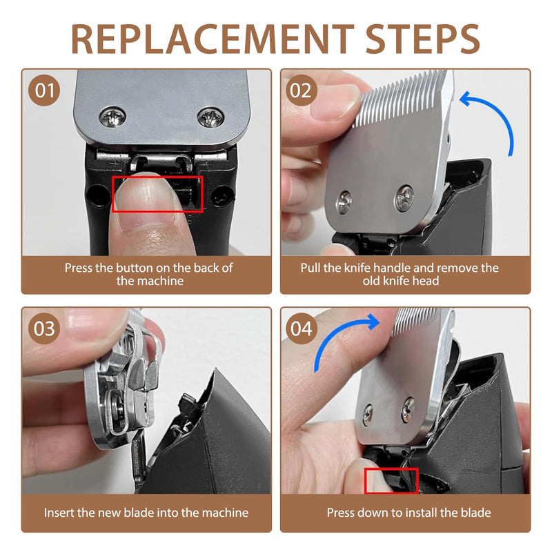 7F 3.2mm Steel Detachable Pet Clipper Blade, Professional Pet Clipper Blades, Compatible with Most Andis, Oster, Wahl, Conair, Sharp, Hardness Made of Steel - PawsPlanet Australia