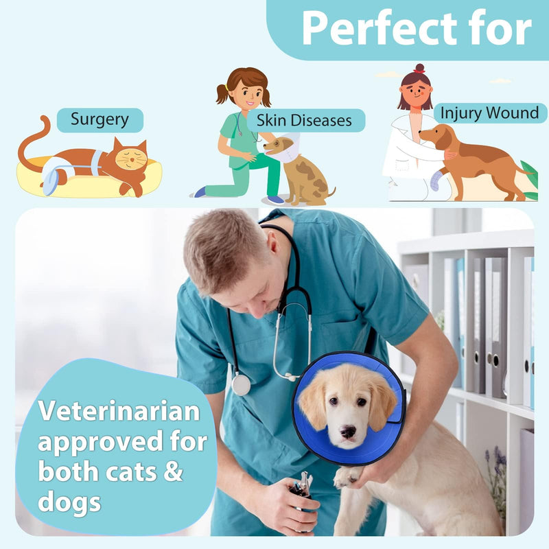 Dog Cone for Small, Medium, and Large Dogs and Cats, Soft Cone for Dogs After Surgery, Lightweight Leathaire Recovery Cone Collar to Stop Licking and Scratching(4(Neck: 9.25-10.75")) 4(Neck: 9.25-10.75") Black - PawsPlanet Australia