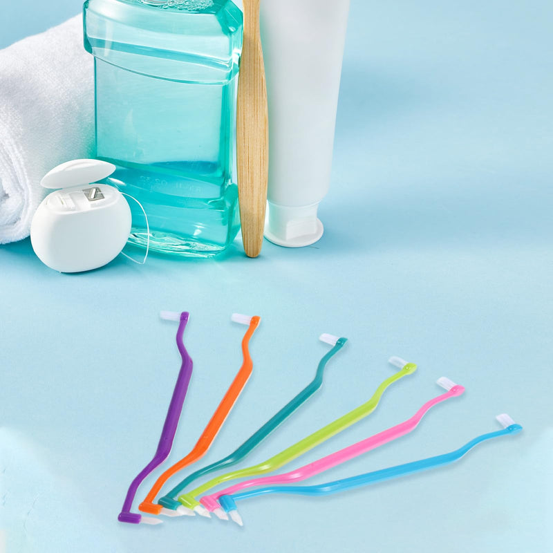 COLLBATH Pack of 12 Double Sided Pet Toothbrushes with Soft Bristles Double Head for Small Dogs and Cats Interdental Cleaning Ergonomic and Gentle Dental Care for Pets
