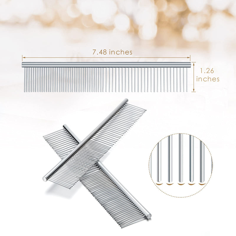 2 Pieces Macrame Comb and Tassel Brush Kit - Stainless Steel Combs for Pet Grooming, Macrame Fringe Cord and Supplies (Silver) Silver - PawsPlanet Australia