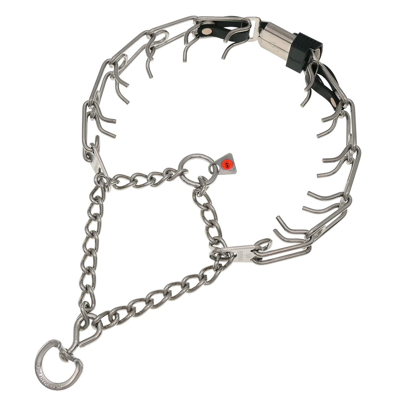 Herm Sprenger Dog Training Prong Collar with Quick Release ClicLock Buckle and Biothane Insert Stainless Steel No-Pull Collar Made in Germany (23in x 3.2mm Prongs (Neck Size up to19-20in)) 23in x 3.2mm(neck size up to19-20in)