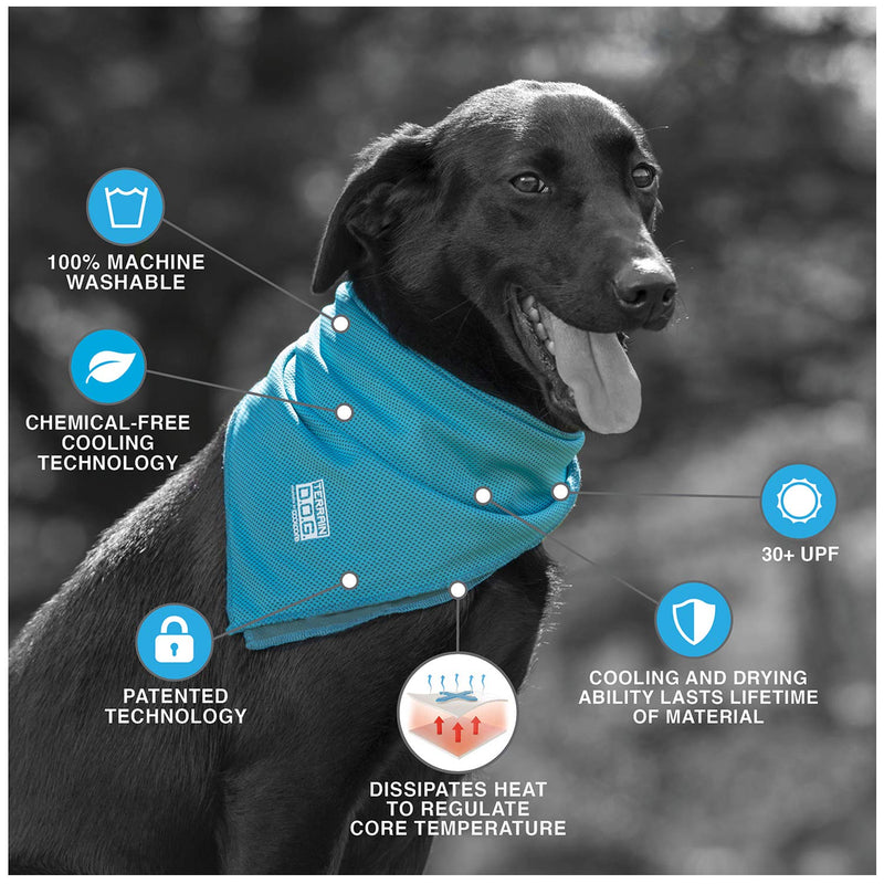 Terrain Dog Cooling Bandana - Cooling Fabric Powered by Coolcore® Technology 24" x 24" Pink - PawsPlanet Australia