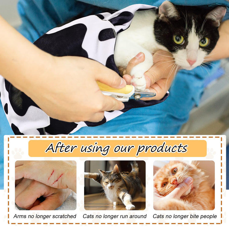 Cat Wrap for Grooming, Cute Pattern Strong Self-Adhesive Anti-Scratch Adherent Cat Wrap Multifunctional Swaddle Wraps Grooming Wrap Cat Restraint for Cutting Nail Clipping Practical Cat Supplies - PawsPlanet Australia