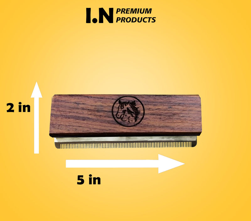 Deshedding Grooming Tools for Dogs Cats & Horse Easy Ergonomic Wooden Handle Professional Brush Grooming Tool, Remove painlessly 95 Percent of Lose Hair Fur & Dirt (5 inch) (5 inch) 5 inch - PawsPlanet Australia