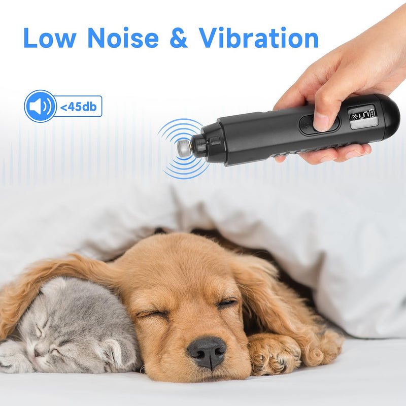 OWill Dog Nail Grinders with LED Lights, 5 Speeds Professional Silent Electric Nail Clippers for Dogs, Nail File Grinder for Dog Claw Care, Suitable for Large Medium Small dogs - PawsPlanet Australia