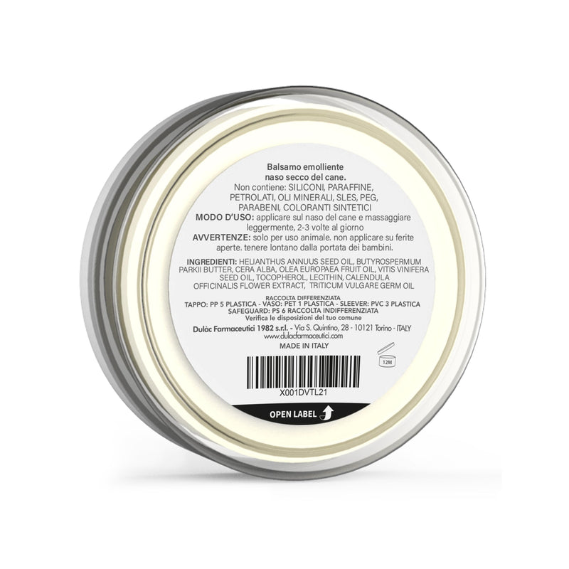 Dulàc - Nose Balm for Dogs 50 ml, Unscented, with Vitamin E, Calendula, Shea Butter and Beeswax, Moisturises, Repairs and Protects Cracked Noses - PawsPlanet Australia