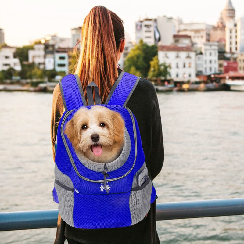 Dog Backpack Carrier Cat Carrier Pet Travel Carriers for Small Dogs and Cats Pet Travel Backpack XL Blue - PawsPlanet Australia