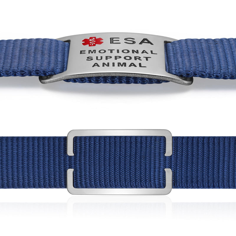 ESA Dog Tag – Surgical Steel, Non-Slip Grip, Deep Engraved & Hand Enamel ESA ID – Fits 1” Collar, Silent - Extra Large Slide-On ID Badge for Collar or Harness Slider: Large 1 inch collars Stainless Steel - PawsPlanet Australia