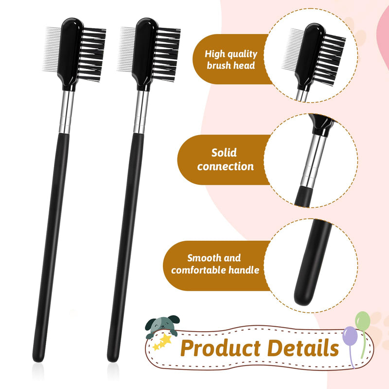2 PCS Double-Sided Dog Grooming Combs, Dog Eye Combs Soft Bristles Dog Eye Cleaning Brush Facial Brush and Tear Stain Removal Tool for Dogs Puppies and Cats Removing Booger Flea Gunk Crust Mucus - PawsPlanet Australia