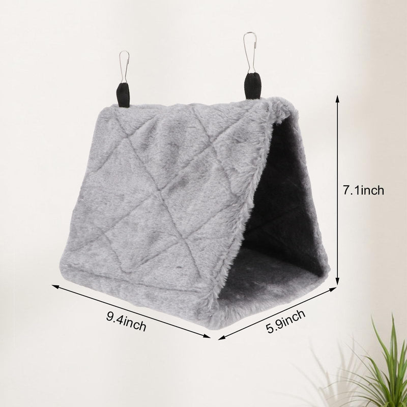Wontee Bird Nest House Warm Bird Bed Hanging Hammock Snuggle Hut for Budgies Parakeets Caique Senegal Quaker Parrots Cockatiels Conures (Grey) Grey