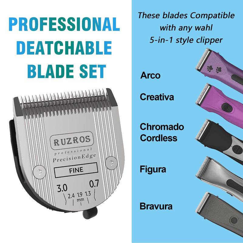 Pet Dog 5 in 1 Adjustable Standard Grooming Replacement Blade Compatible with Wahl Arco, Bravura,Chromado,Creativa,Figura,Motion,Bellissima and Li+ Pro Clippers (2 pcs) 2 Pcs - PawsPlanet Australia