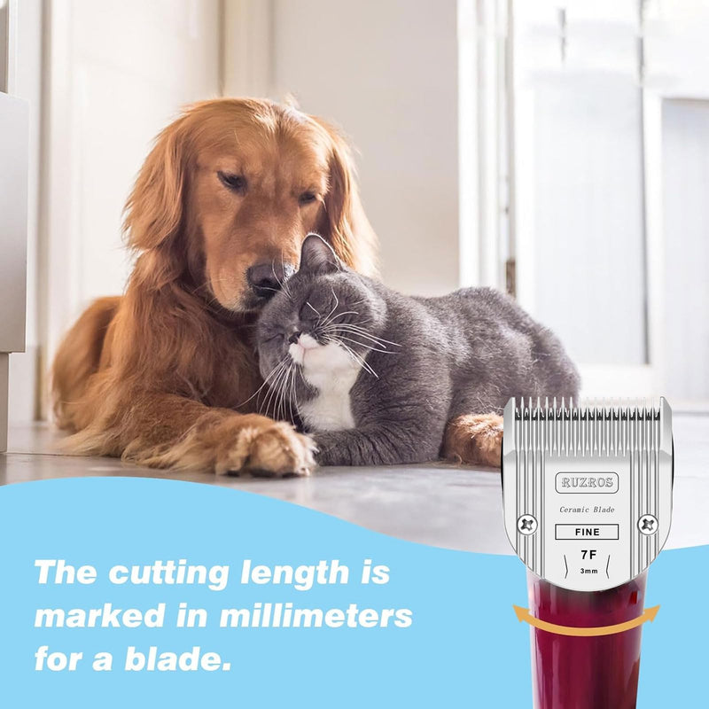7F Pet Dog Standard Grooming Replacement Blade Compatible with Wahl 5 in 1 Arco,Bravura,Chromado,Creativa,Figura,Motion,Bellissima Clippers,Cutting Length 1/8 in（3mm） 7F (2 PACK) - PawsPlanet Australia