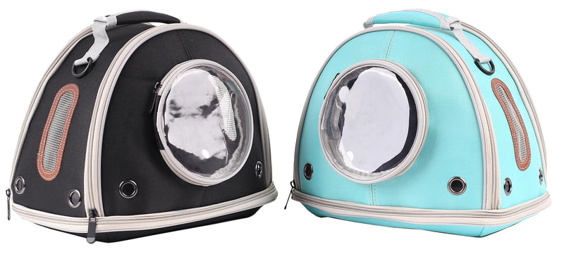 Guinea Pig Travel Carrier Cage, Portable Carry Bag for Two (2) Pigs, Reptile Bearded Dragon Lizard Carrier Bag for Small Animals Hamster Hedgehog Bird Bunny Kitten (Black, Typical Oxford) Black