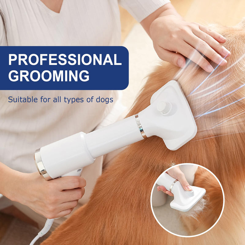Portable Dog Hair Dryer with Brush – 300W, 3 Heat Settings, Quiet, Overheat Protection for Small Medium Pets - PawsPlanet Australia