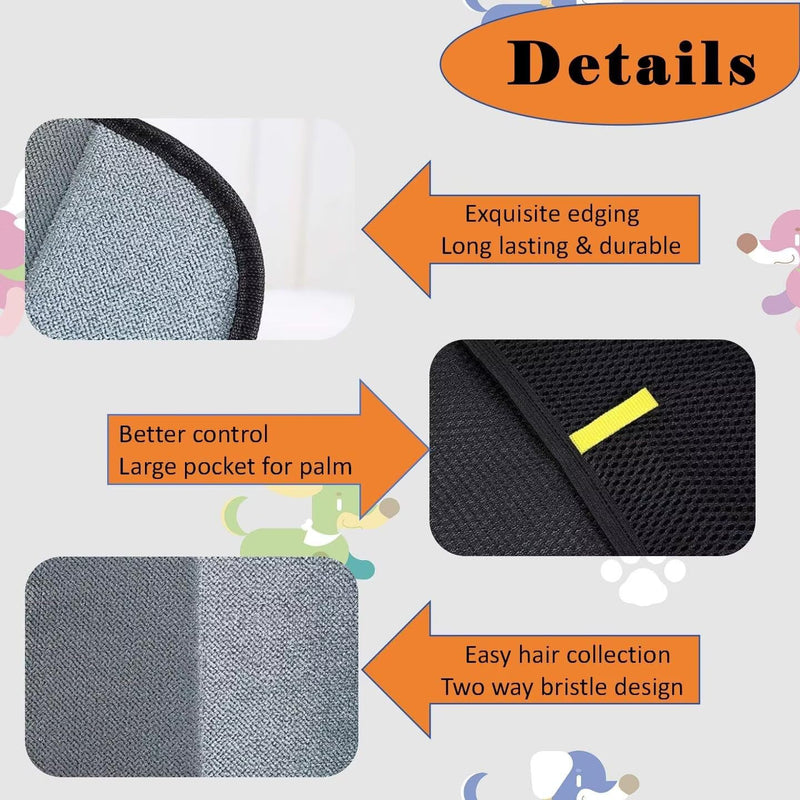 3 PCS Pet Hair Removal Glove for Cats & Dogs, Electrostatic Grooming Gloves for Pet Hair, Reusable Double Sided Static Hair Remover for Couch, Furniture, Carpet & Car Seat 3 - PawsPlanet Australia