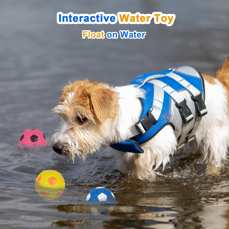 Dog Squeaky Toy Balls, Latex Soft Squeaky Dog Toys for Small Dog Football Chew Fetch Throw Ball for Puppy Dogs Interactive Play (3 PCS) - PawsPlanet Australia